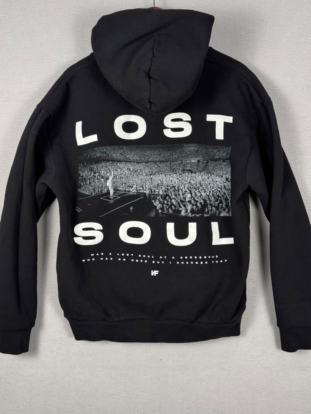 NF Real Music Hope Lost Soul Black Graphic Hoodie Mens M